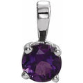 Natural Amethyst Birthstone Pendant (Style 653498)