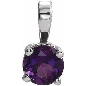 Natural Amethyst Birthstone Pendant (Style 653498)