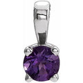 Natural Amethyst Birthstone Pendant (Style 653498)