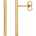 14K Yellow Gold Bar Earrings