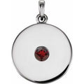 Natural Mozambique Garnet Disc Pendant (Style 86514)