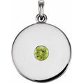 Natural Peridot Disc Pendant (Style 86514)