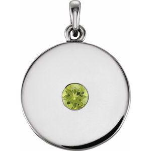 Natural Peridot Disc Pendant (Style 86514)