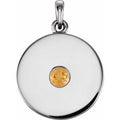 Natural Citrine Disc Pendant (Style 86514)