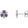 Natural Amethyst Earrings With Backs (Style 86550)