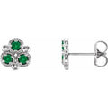 Natural Emerald Earrings With Backs (Style 86550)