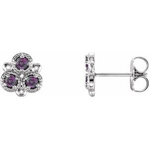 Natural Alexandrite Earrings With Backs (Style 86550)