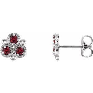 Natural Ruby Earrings With Backs (Style 86550)