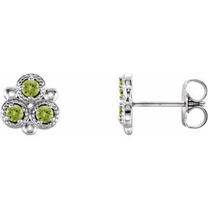 Natural Peridot Earrings With Backs (Style 86550)