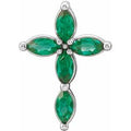 Natural Emerald Cross Pendant (Style R42377)