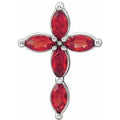 Natural Ruby Cross Pendant (Style R42377)