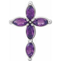 Natural Amethyst Cross Pendant (Style R42377)