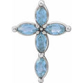 Natural Aquamarine Cross Pendant (Style R42377)