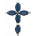Natural Blue Sapphire Cross Pendant (Style R42377)