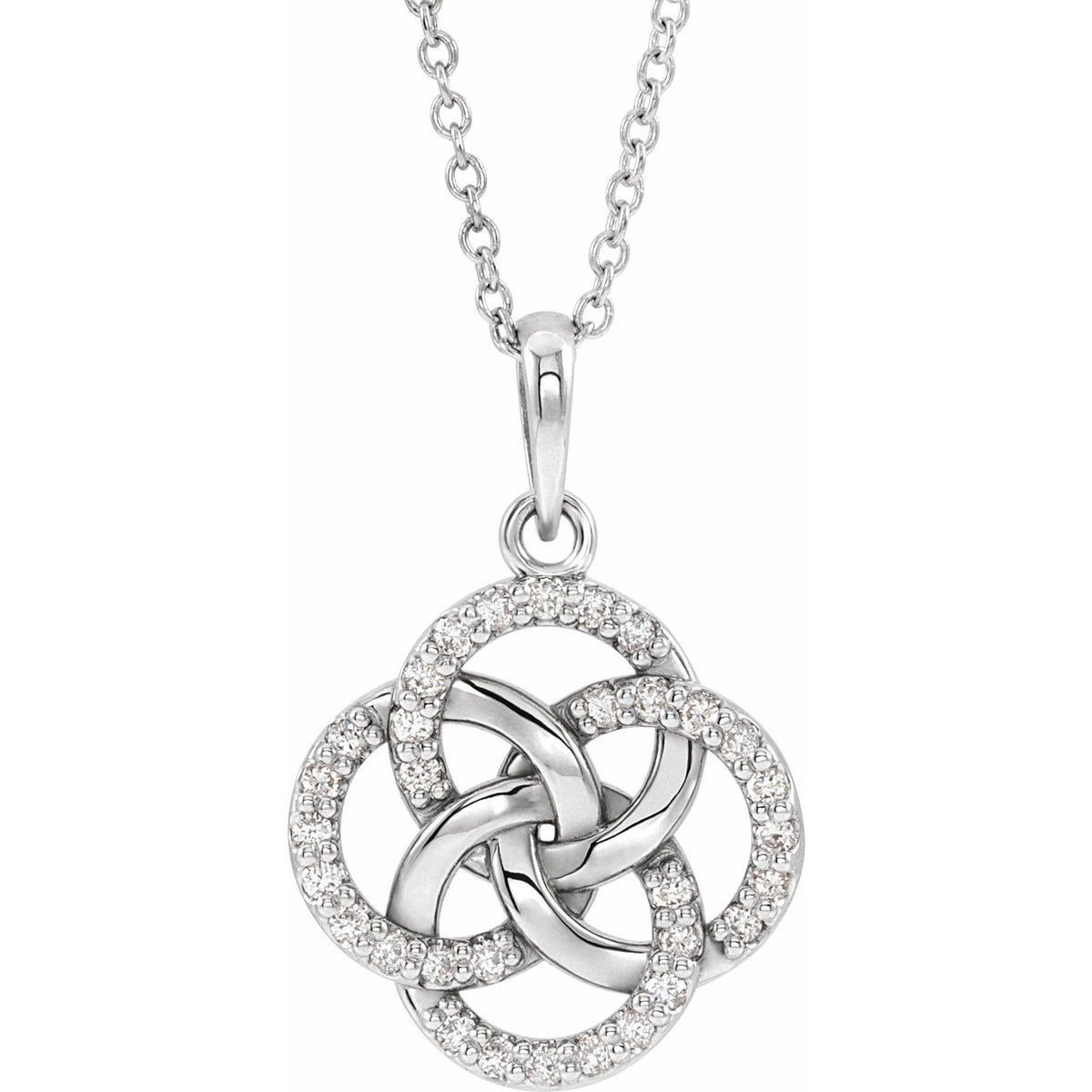 1/8 Ctw Natural Diamond Five-Fold Celtic-Inspired Necklace (Style 86976)