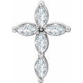 Natural White Sapphire Cross Pendant (Style R42377)