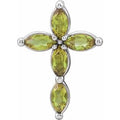 Natural Peridot Cross Pendant (Style R42377)