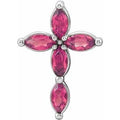 Natural Pink Tourmaline Cross Pendant (Style R42377)
