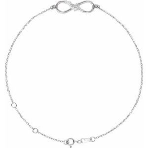 1/8 Ctw Natural Diamond Infinity Bracelet (Style BRC777)