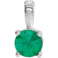 Natural Emerald Birthstone Pendant (Style 653498)