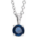 Natural Blue Sapphire Birthstone Pendant (Style 653498)