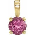 Natural Pink Tourmaline Birthstone Pendant (Style 653498)
