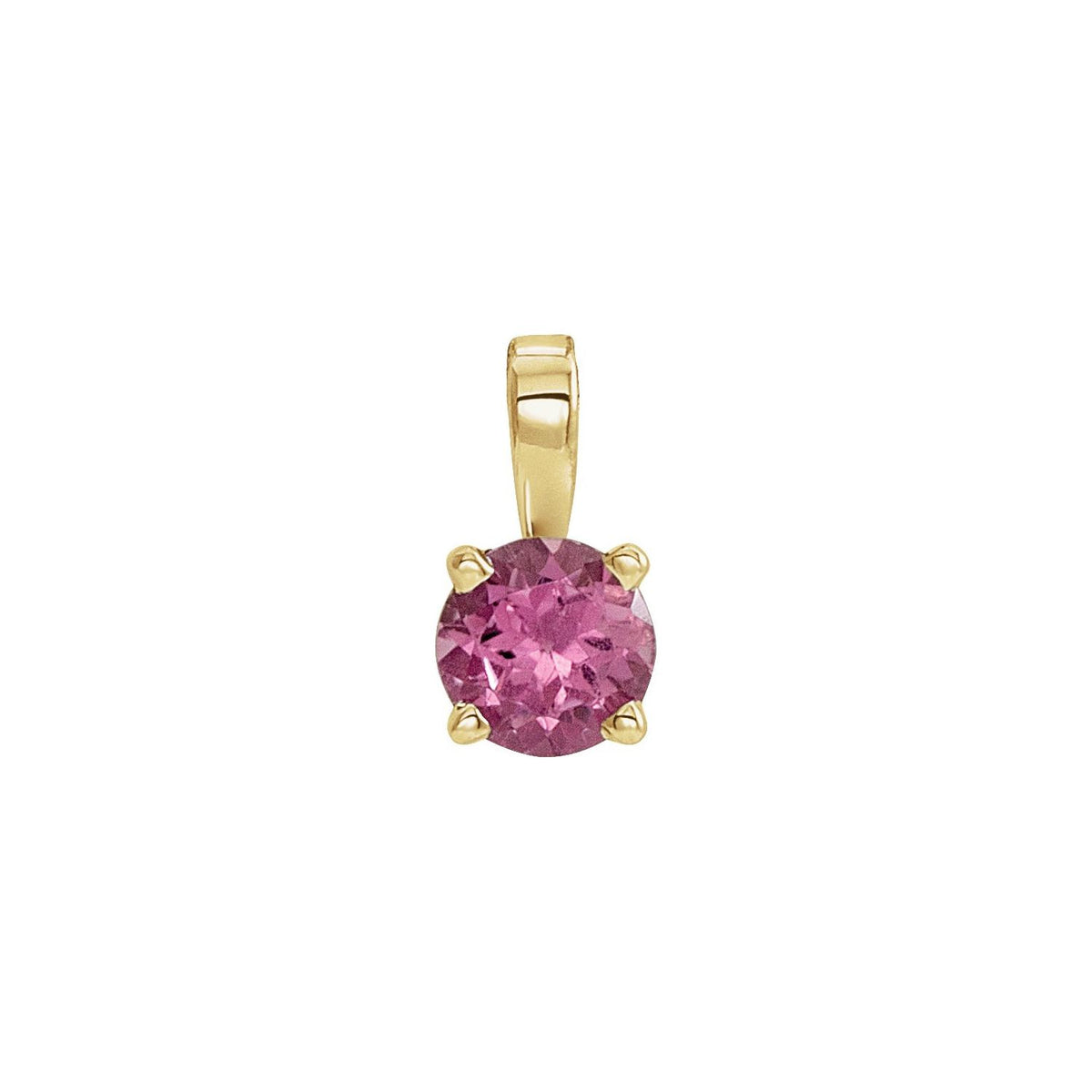 Natural Pink Tourmaline Birthstone Pendant (Style 653498)
