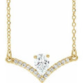 3/8 Ctw Natural Diamond V Bar Necklace (Style 86814)