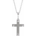 14K White Cross 18" Necklace