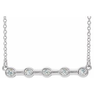 1/6 Ctw Natural Diamond Bar Necklace (Style 86840)