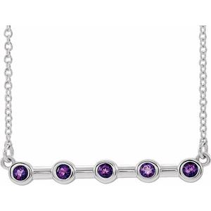 Natural Amethyst Bar Necklace (Style 86840)