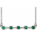 Natural Emerald Bar Necklace (Style 86840)