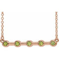 Natural Peridot Bar Necklace (Style 86840)