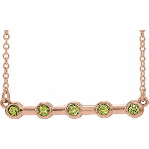 Natural Peridot Bar Necklace (Style 86840)