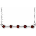 Natural Mozambique Garnet Bar Necklace (Style 86840)