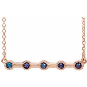 Natural Alexandrite Bar Necklace (Style 86840)