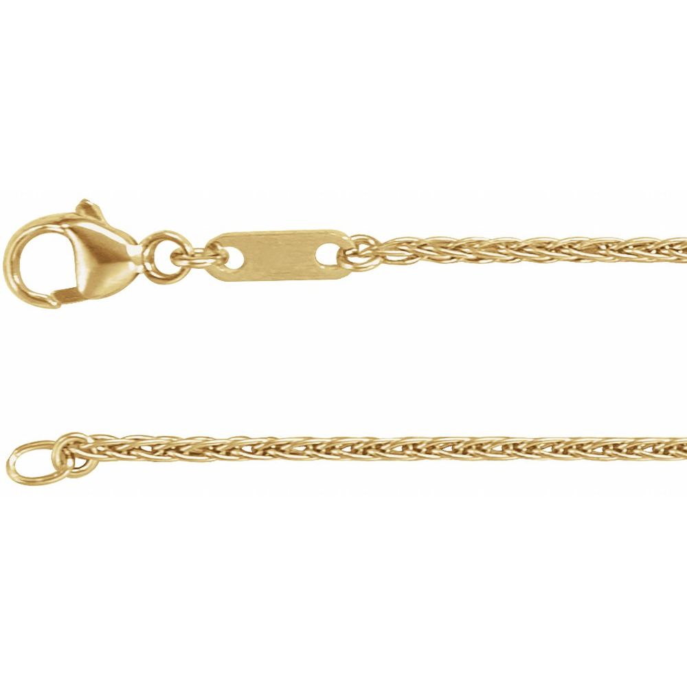 10K Yellow 1.2 mm Wheat 18" Chain
