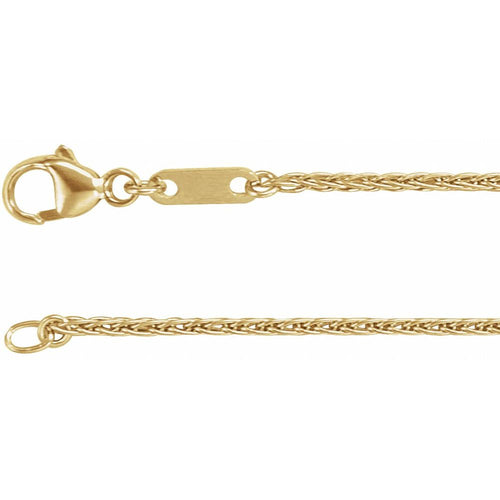 10K Yellow 1.2 mm Wheat 18" Chain