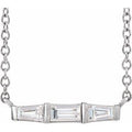 1/8 Ctw Natural Diamond Three-Stone Bar Necklace (Style 87000)
