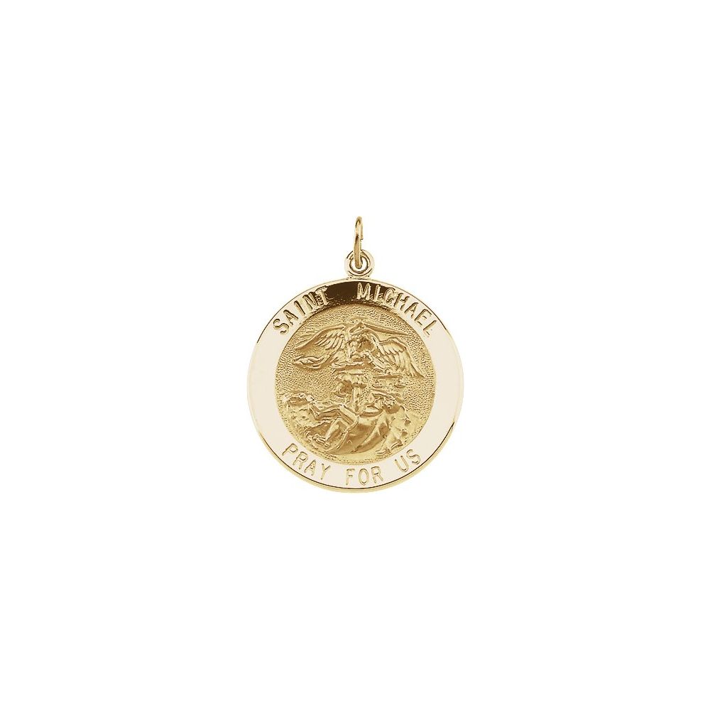 14K Yellow 25 mm St. Michael Medal