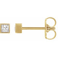 Square Bezel-Set Stud Earrings