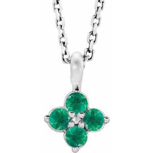 Youth Natural Emerald Necklace (Style 86694)