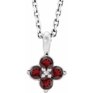 Youth Natural Garnet Necklace (Style 86694)