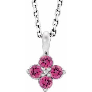 Youth Natural Pink Tourmaline Necklace (Style 86694)