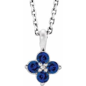 Youth Natural Blue Sapphire Necklace (Style 86694)