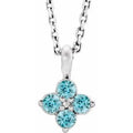 Youth Natural Blue Zircon Necklace (Style 86694)