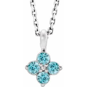 Youth Natural Blue Zircon Necklace (Style 86694)