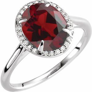 Natural Mozambique Garnet And .06 CTW Natural Diamond Ring (Style 71634)