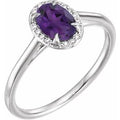 Natural Amethyst And .03 CTW Natural Diamond Ring (Style 71634)