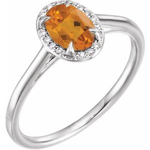Natural Citrine And .03 CTW Natural Diamond Ring (Style 71634)
